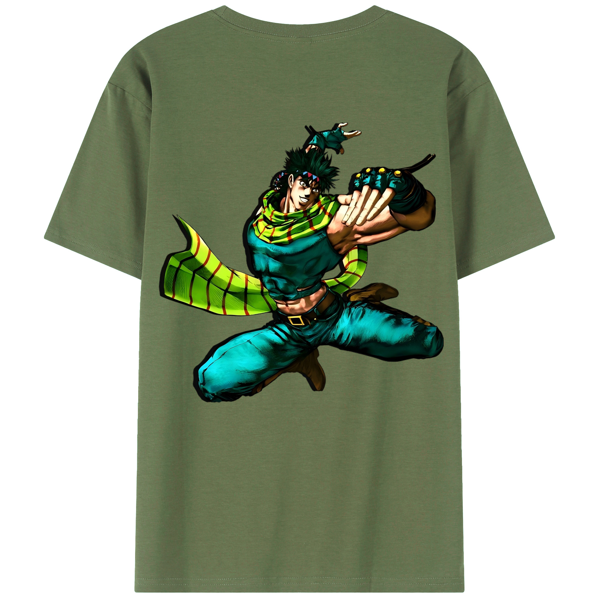 （画像用） ジョジョの奇妙な冒険 ジョセフ?ジョースター JoJo's Bizarre Adventure Joseph Joestar 綿100％ メンズ半袖Tシャツ（バックプリント） 通気性
